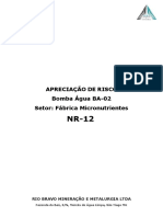 Análise de risco da bomba de água BA-02 na fábrica de micronutrientes