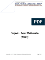 Subject: - Basic Mathematics (22103)