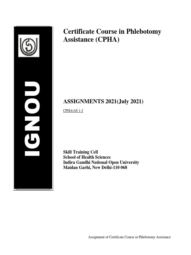 Phlebotomy Assistance Course Assignments | PDF | Health Care | Medicine