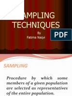 Sampling Techniques: by Fatima Naqvi