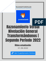 Razonamiento Verbal Nivelación General Transformándonos Segundo