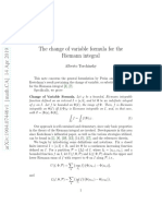 The Change of Variable Formula For The Riemann Integral: Alberto Torchinsky