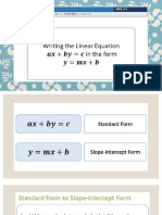 05writing The Linear Equation From General To Standard Form