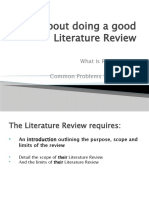 Tips About Doing A Good Literature Review: What Is Required and Common Problems To Avoid