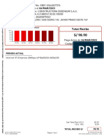 Total Recibo: CUENTA: 8.21880947.00.00.100000 Lima / Lima / San Isidro / Av. Javier Prado Oeste 769