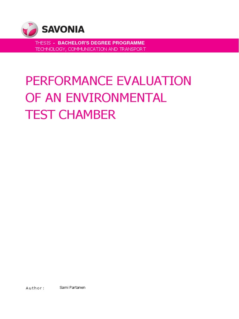 Performance Evaluation of An Environmental Test Chamber | PDF | Heat ...