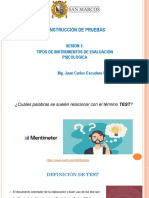 Construcción de Pruebas: Sesión 3: Tipos de Instrumentos de Evaluación Psicológica