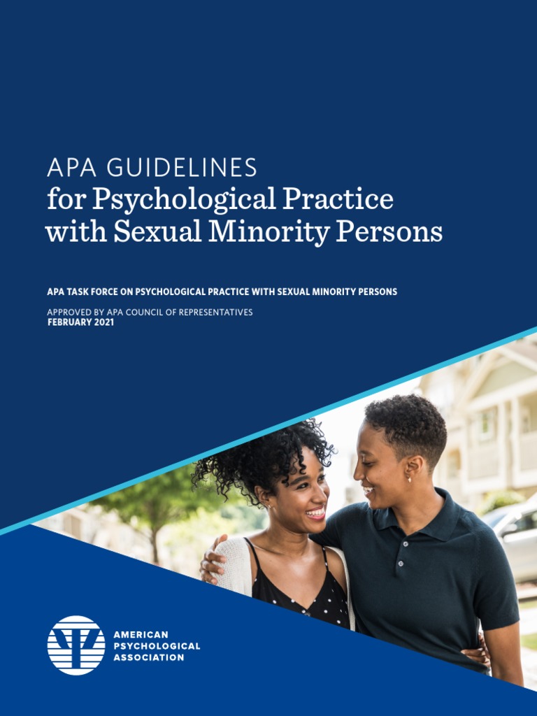 For psychological practice with sexual minority persons apa guidelines
