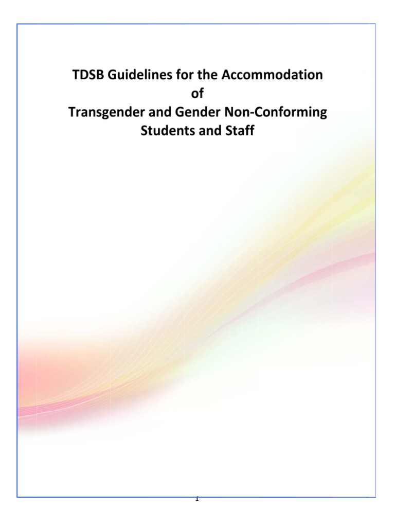 TDSB Guidelines for Transgender Students | PDF | Transgender | LGBTQIA+ ...