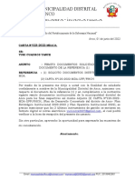 Carta N°023 Notifico Presentacion de Documentos Originales