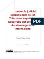 Competencia Judicial Internacional de Los Tribunales Españoles. Desarrollo Del Proceso. Asistencia Judicial Internacional