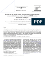 Rethinking The Public Sector: Idiosyncrasies of Biotechnology Commercialization As Motors of National R&D Reform in Germany and Japan