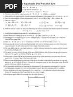 Linear Equation in Two Variables Test 2023