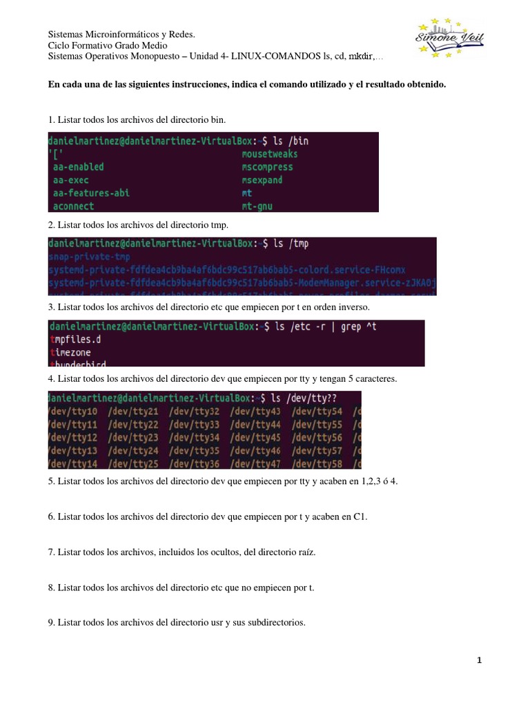 Comandos Básicos de Linux para Directorios | PDF | Archivo de ...