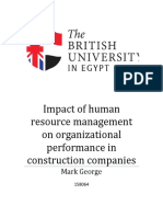 Impact of Human Resource Management On Organizational Performance in Construction Companies
