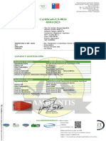 Certificado LS-0014 05/03/2023: Lavado Y Sanitización