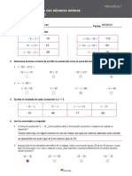 Operaciones Con Números Enteros: Nombre