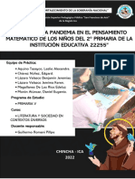 Efecto de La Pandemia en El Pensamiento Matemático de Los Niños Del 2° Primaria de La Institución Educativa 22255