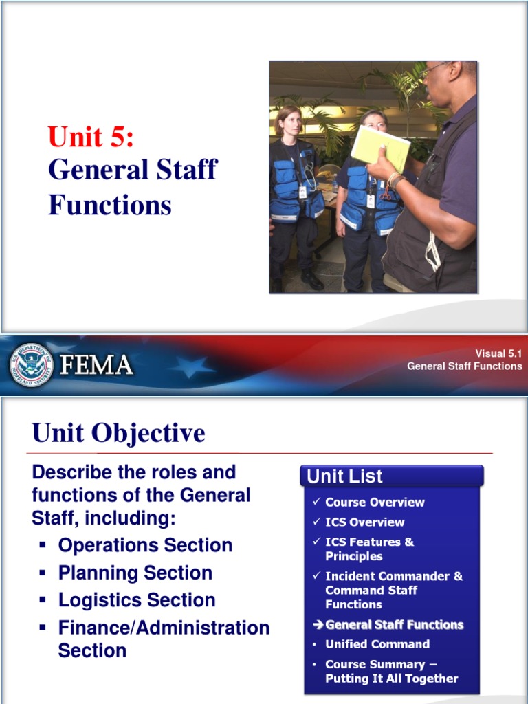 Unit 5 General Staff Functions PDF Staff (Military) Incident