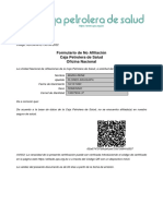 CPS no afiliación certificado