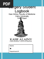 Surgery Student Logbook: Kasr Alainy Faculty of Medicine Cairo University