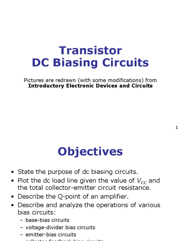 Transistor Biasing PDF Amplifier Bipolar Junction Transistor
