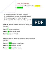 There Is - There Are: THERE IS: We Use "There Is" For Singular Things or People