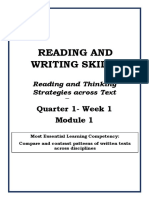 READING AND WRITING - Q1 - W1 - Mod1