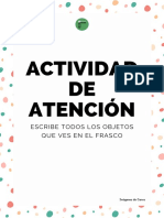 Actividad DE Atención: Escribe Todos Los Objetos Que Ves en El Frasco