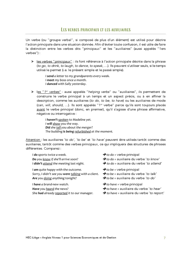 Verbes irréguliers en anglais : guide essentiel | PDF | Verbe ...