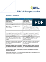BN Créditos Personales: Requisitos y Condiciones