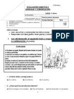 Evaluacion Sumativa 5 Lenguaje 2° Básico Octubre - 2021