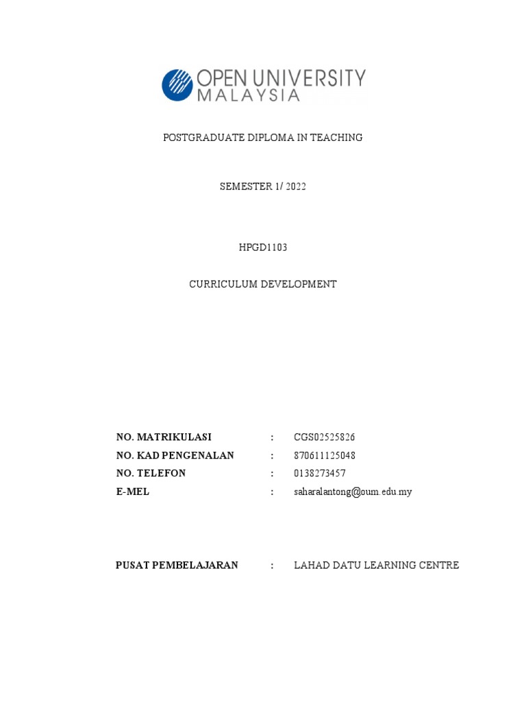 Assignment HPGD1103 | PDF