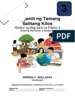 Paggamit NG Tamang Salitang Kilos: Modyul NG Mag-Aaral Sa Filipino 3