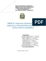 TEMA III: Aspectos Dinámicos de Los Negocios y Herramientas Jurídicas Del Sector Minero Energético