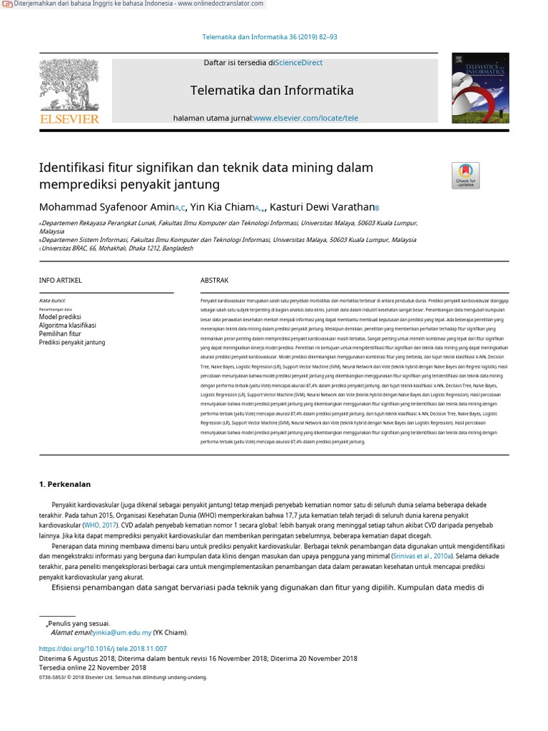 Q1 Identification Of Significant Features And Data Mining Techniques