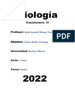 Biología Cuestionario 13