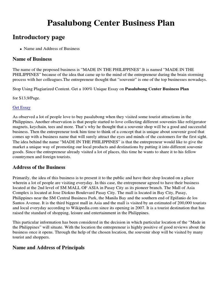 Car Water Service Center Business Plan