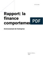 Rapport: La Finance Comportementale: Environnement de L'entreprise