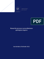 Manual de Procesos y Procedimientos Quirúrgicos Seguros: San Salvador, El Salvador 2022