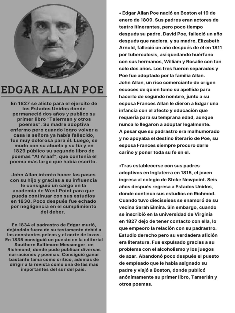 Vida y Misterio de Edgar Allan Poe | PDF | Edgar Allan Poe