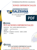 Ecuaciones Diferenciales: Universidad Politécnica Salesiana