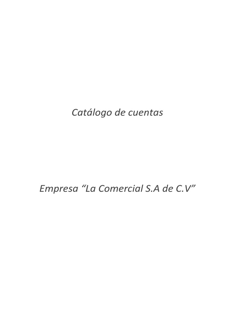 Catálogo de Cuentas para La Comercial S.A. | PDF | Finanzas y dinero