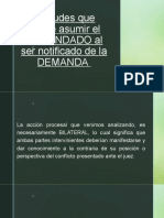 Actitudes Que Puede Asumir El Demandado Al Ser Notificado de La Demanda