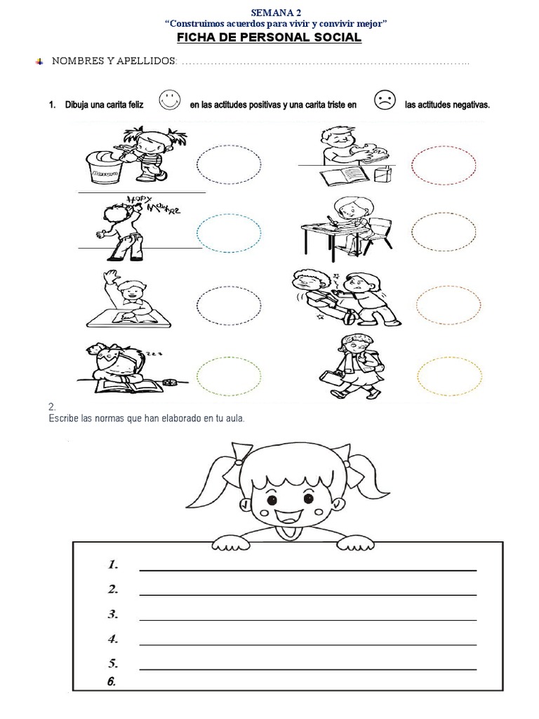 Ficha de Personal Social para Niños | PDF