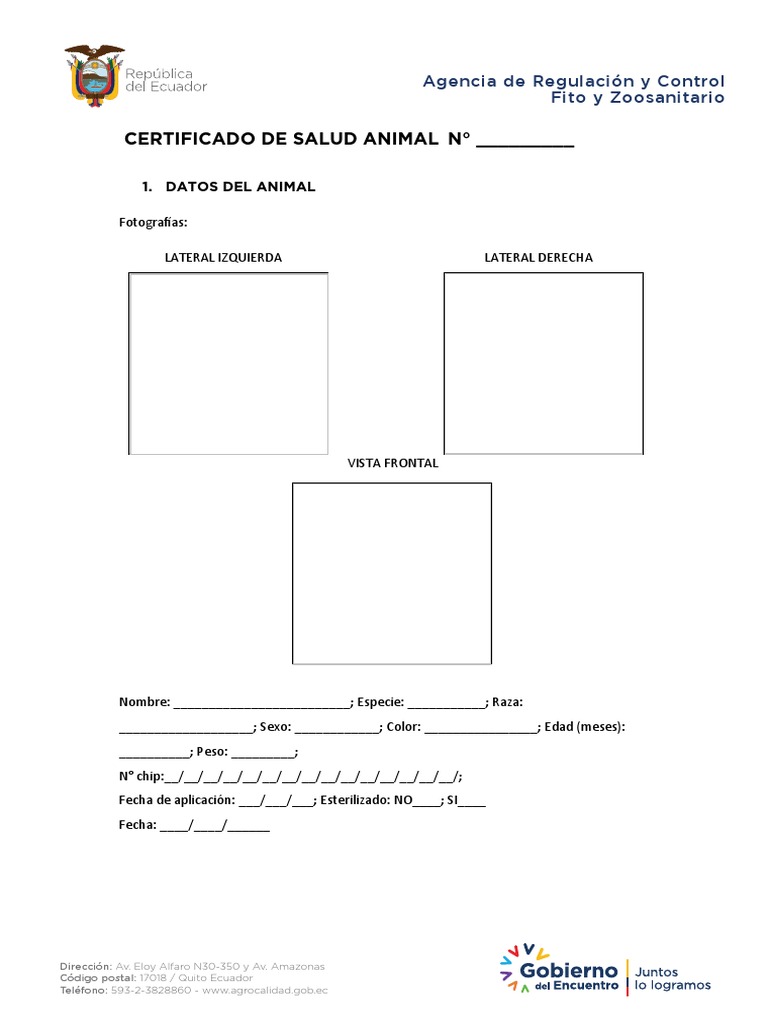 Certificado Veterinario | PDF | Salud pública | Medicina
