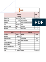 Salary Slip For November Month Nov - 21