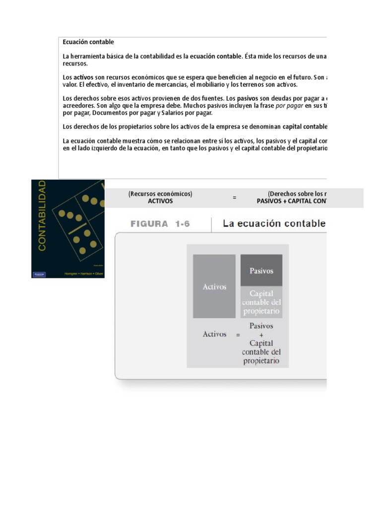 Cap 1 Ecuación Contable Pdf Contabilidad Economias
