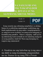 Pasulat Na Nasusuri Ang Damdaming Nakapaloob Sa Akdang Binasa at NG Alinmang Social Media