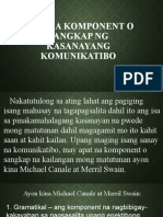 Apat Na Komponent o Sangkap NG Kasanayang Komunikatibo